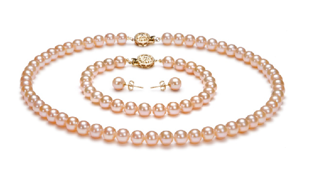 View Set di perle d'acqua dolce rosa collection