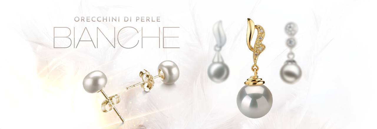 Landing banner for Orecchini di perle bianche